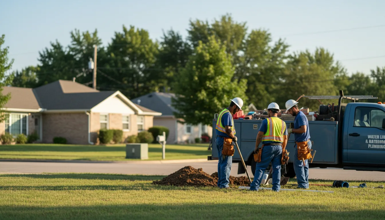 Residential water line and bathroom plumbing service in Gillett, AR